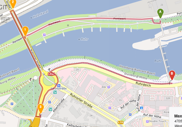 Zu sehen ist eine hoch komplexe und unnötig lange Umleitung